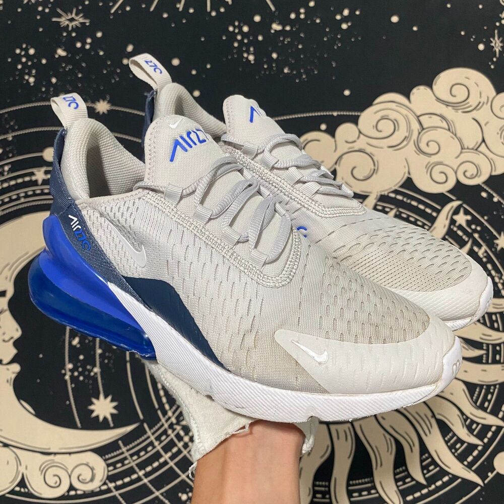 Nike Air Max 270 943345-041 Athletic Sneaker Boys 6.5 White Mesh Jogging Running